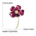 Spilla a quadrifoglio viola elegante con base dorata, strass e pietra di opale - Viola (MM-BR-5080-PU)