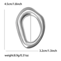 Broche de plata pulida dimensiones 4,5 cm por 3,2 cm y peso 8,9 g vista detallada - Plateado