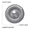 Dettaglio spilla in acciaio inossidabile argento con dimensioni 3,2cm e peso 8,1g - Argento