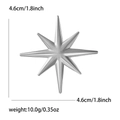 Silver finish alloy eight-pointed star brooch for women, size 4.6cm x 4.6cm, weight 10g - Silver (MM-BR-5226)
