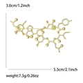 Gouden minimalistische legering broche met chemische moleculaire structuur ontwerp - Goud 5099-GD