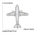 Spilla aereo minimalista con strass e intarsi in madreperla per completi da uomo - Argento