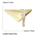 Elegante spilla a triangolo dorata con zirconi per cappotti e completi da donna - Oro