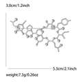 Zilveren oxytocine chemische formule broche van gepolijste legering voor minimalistische stijl - Zilver 5099-SL