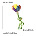 Creativa spilla a rana smaltata con palloncini colorati, altezza 4,8cm per giacca e cardigan - Palloncino Rana Multicolore (Oro KC)