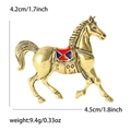 Vintage gouden paardenbroche met emaille, maat 4,2x4,5 cm en gewicht van 9,4 g - Antiek Goud