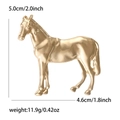 Poliertes goldene Pferd Brosche Pin für Damen mit 5,0 cm Größe und 11,9 g Gewicht - Gold