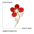 Elegante spilla a fiore rosso con perla e cristalli incluse le misure del prodotto - Rosso