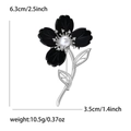 Specifiche dettagliate delle dimensioni per la spilla a fiore a quattro petali con peso - Nero