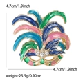 Venetian mask brooch with colorful enamel feathers and sparkling crystals in 4.7cm size - Venice Mask Style (MM-BR-5282) / KC Gold-Multicolor