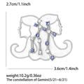 Disegno tecnico della spilla costellazione Gemelli con dimensioni 3,6cm e peso 10,2g - Articolo:5339-SL