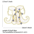 Dettaglio della spilla costellazione Gemelli con dimensioni 3.6cm e peso di 10.2g - Articolo:5339-GD