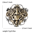Vintage Medusa portrait brooch with gold and silver plated baroque relief 2.9cm - Antique Silver Gold