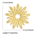 Golden alloy firework sunburst brooch with textured finish, size 5.1cm and 17.5g weight - Gold