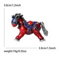 Spilla a cavallo in smalto vintage con strass rossi e blu, misura 3,0cm x 3,9cm - Rosso