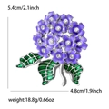 Detailed macro of hydrangea brooch with purple enamel petals and sparkling rhinestones - Purple Character