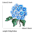 Blue enamel hydrangea flower brooch with crystals in a 5.4cm x 4.8cm elegant design - Blue Style