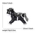 Spilla a forma di cavallo in smalto nero con strass luminosi e dettagli argento - Nero