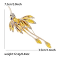 Dettagli della spilla a colibrì con dimensioni di 7,5 x 3,5 cm e un peso di 12,4 g - Stile Giallo (MM-BR-5259)
