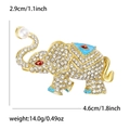 Spilla elefante di lusso con strass, smalto blu e perla, misura 4,6cm per 2,9cm - Oro