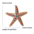 Broche de estrella de mar en aleación dorada con cristales de colores estilo tropical - Champán