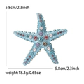 Broche de estrella de mar azul cielo con diamantes de colores en elegante aleación - Azul