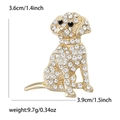 Spilla a forma di cane con strass di cristallo dorato per completi e cappotti chic - Oro