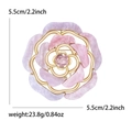 Eleganter Acryl Blumen-Brosche mit lila-rosa Farbverlauf und Gold-Metallrahmen - KC Gold - Lila