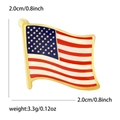 Creative American flag wave pin in gold metal frame with 2cm dimensions and 3.3g weight - American Flag (KC Gold)