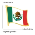 Detailansicht der 2,0 cm Mexiko Flagge Anstecknadel mit präzisen Emaille-Farben - Mexiko Flagge-KC Gold (5412)
