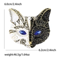 Specifiche dettagliate delle dimensioni della spilla a volpe con strass di 6,0x6,2 cm - Oro Antico Nero Bianco