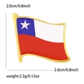 Detailed size view of Chile flag lapel pin in gold plating with dimensions 2.0cm and 3.3g - Chile National Flag