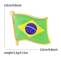 Épingle de drapeau du Brésil en émail avec bord doré, taille 2,0 cm et poids 3,3 g - Petit Drapeau du Brésil