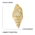 Spilla a forma di conchiglia dorata con trama a spirale e dettagli sulle dimensioni - Forma a Conchiglia (5444-GD) / Oro