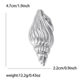Misura dettagliata della spilla a conchiglia argento con 4,7 cm di altezza e 2,2 cm di larghezza - Forma a Conchiglia (5444-SL) / Argento
