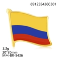 Broche émaillée drapeau Colombie finition dorée, taille 20x20mm pour vêtement - Drapeau de la Colombie (MM-BR-5436)