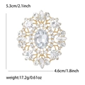 Elegant large oval rhinestone brooch in vintage palace style for coats and shawls - Gold