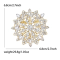 Eleganter Strass-Sonnenblumen-Anstecker mit hohlen Schichten in Gold-Optik - Gold
