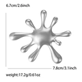 Polished silver fireworks brooch dimensions showing 6.7cm by 7.8cm with weight specs - Silver