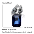 Fashion parrot brooch with blue rhinestones, white pearl and gemstone dimensions - White K - Blue