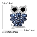 Süße Eulen-Brosche aus Silber mit dunkelblauen Kristallen und weißen Schmucksteinen - Silber-Blau