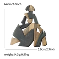 Abstract acrylic woman sitting silhouette brooch with grey marble texture 6.6cm x 5.9cm - Abstract Lady Multicolor