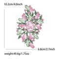Tableau des tailles pour broche en cristal rose et vert, hauteur 10,2cm et poids 49,6g - Rose Clair + Vert Fruit (0096)