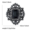 Dettaglio di una spilla di cristallo vintage con dimensioni 4,6 cm x 4 cm e peso di 12,3 g - Nero (Nero Fucile)