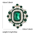 Dettagli della spilla di lusso con cristalli verdi, dimensioni 4,6cm x 4,0cm e peso 12,3g - Verde (KC Oro)