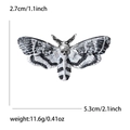 Spilla a forma di farfalla testa di morto in lega d'argento, misura 5,3 cm x 2,7 cm, peso 11,6 g - Argento Antico Nero Bianco