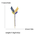 Elegante Brosche mit blauen und gelben Kristallblättern und Quasten, 11,6 cm Länge - KC Gold Blau und Gelb