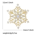 Golden snowflake brooch with zircon crystals for suits, measuring 3.6cm wide and 3.2cm high - Gold