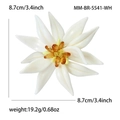 Spilla fiore di stella alpina in smalto per cappotti con petali bianchi e centro in ambra - Edelweiss (MM-BR-5541-WH) / Bianco