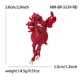 Red Pegasus brooch with sparkling crystals and golden horse details measuring 5.0 x 3.0 cm - KC Gold & Red